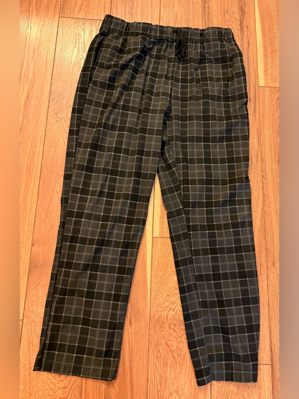 Kenneth Cole Black and Gray Plaid Chinos
